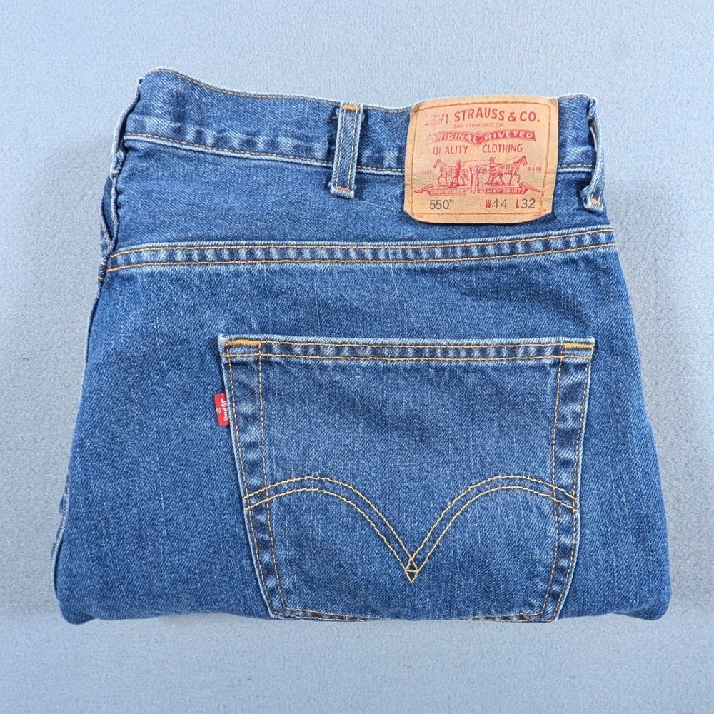 Levi's 550 Relaxed Fit Jeans Mens W44x32 Blue Denim Tapered Leg Vintage Y2K